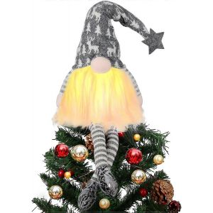 Arbre de no&euml;l de Topper avec des Lumi&egrave;res,Gnome haut de l'Arbre de No&euml;l Lumineux haut de l'Arbre 35cm D&eacute;corations d'Arbre de No&euml;l - Neuf