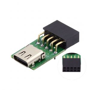 Adaptateur d'extension USB 2.0 pour panneau avant 9 broches/10 broches vers USB C femelle - Neuf
