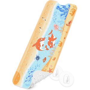Sjzg-Tapis De Bain Antid&eacute;rapant Pour Enfants, 100 % Sans Bpa, Contient 2 Crochets De Suspension, 100 X 40 Cm, Tapis Antid&eacute;rapant Pour Baignoire, Tapis De Douche, R&eacute;sistant &Agrave; La Moisissure Et Lavable - Neuf
