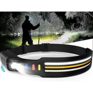 Lampe Frontale Rechargeable,9000 Lumens Lampe Frontale Led Super Lumineuse Lampe De Poche 260 Lampe Frontale À Faisceau Large Avec Capteur De Mouvement Et 10 Modes D'éclairage,Puissant Waterproo - Neuf