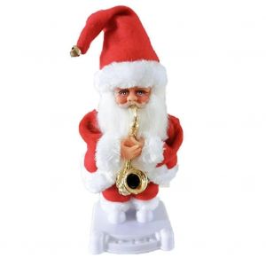 Jouet de poup&eacute;e de No&euml;l &eacute;lectrique hanche secouant flanelle danse No&euml;l p&egrave;re No&euml;l jouet pour enfants c - Neuf