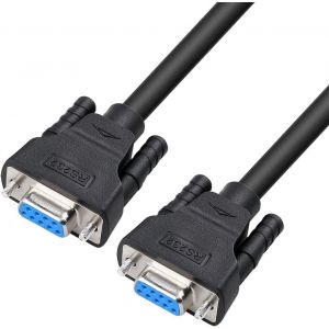 KALANKA-DTech C&acirc;ble s&eacute;rie DB9 vers DB9 RS232 femelle vers femelle 1,5 m - Rallonge nulle modem - C&acirc;ble crois&eacute; TX RX simple pour la communication de donn&eacute;es - Neuf