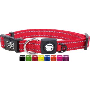 Eryi-Collier Chien Nylon, Réfléchissante, Réglable | Nombreuses Couleurs & Tailles | Pour Petit, Moyen Gros & Grand | Colliers Chat Chiot | Rouge, Xs - Neuf
