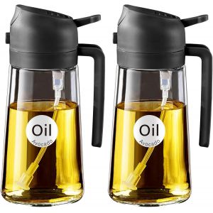 Eryi-Premium Spray Huile Cuisine, 500 Ml Vaporisateur Huile D`Olive Avec Buse De Qualité Alimentaire, Flacon Distributeur D'huile D'olive 2 En 1 Pour Cuisine, Cuisine Accessoires (Ferreux) - Neuf