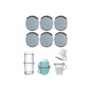 Lot De 6 Organiseurs De Tasses Gris Pour &Eacute;conomiser De L'espace Dans Les Armoires - Neuf