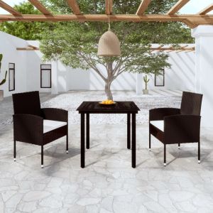 Prolenta Premium - Ensemble À Manger De Jardin 3 Pcs Noir - Neuf