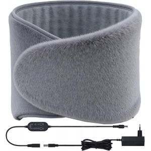 Jgd-Ceinture Chauffante Extra-Large Pour Femme &iquest; 3 Niveaux Temp&eacute;rature (45-55-65&deg;C), 12v-Soulagement Douleur Des R&egrave;gles & Dorsale, Polyester Doux, Gris - Neuf