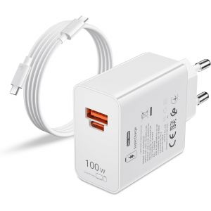 100W Supercharge Chargeur Rapide et 2M 6A Câble USB C pour Honor 200 Pro 200 Lite Magic7 5 6,2 Ports PD Chargeur Rapide USB per Honor 90 Smart X6b X7b 70 Lite X8a X7a X6a X8b X7b Magic V2 V3 Pad 9 - Neuf
