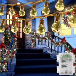 KAL-Guirlande Lumineuse Noel Intérieur, 12Led 8 Modes Guirlande Lumineuse Piles, 3.7M Lumières Décoratives Noël Blanc Chaud Pour Sapin De Noël, Jardin, Rebord Fenêtre, Chambre, Salon - Neuf