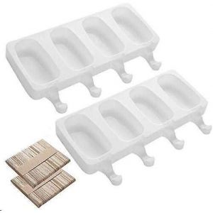Moule à crème glacée en silicone,26x14.5cm,2PCS moules à crème glacée Dessert maison,machine à glaçons Popsicle,sans BPA - Neuf