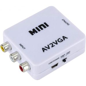 Mini Av A Vga Video Converter Frame Av Rca Cvbs To Vga Video Converter With 3.5Mm Audio To Pc Hdtv Converter - Neuf