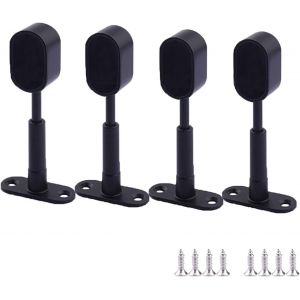 4 pièces Supports Pour Tringles à Vêtements Ovales Aalliage de Zinc Support de Tige de Plafond Réglable Porte-Tube d'Armoire avec Vis pour Armoire de Rideau de Douche (Noir) - Neuf