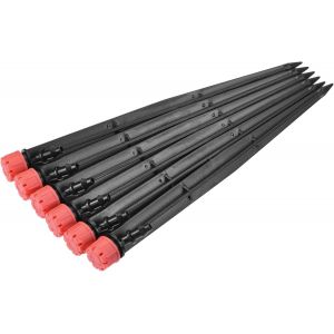 goute à goute Émetteurs 8 Trous Réglable 360 Degré 185mm Noir Rouge pour 1/4" Irrigation Tube Tuyau Paquet de 50 - Neuf