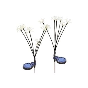 Lot De 2 Lampes Solaires &Agrave; Effet Flamme Vacillante Pour Jardin, &Eacute;tanches, D&eacute;coration Ext&eacute;rieure, Effet Feu D'artifice Led - Neuf