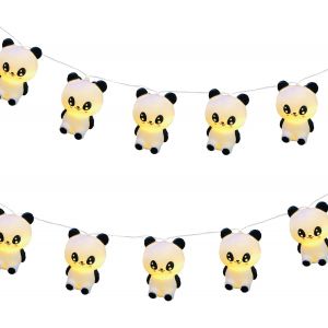 KAL-Guirlande Lumineuse Panda Avec 20 Led Blanc Chaud À Piles & Cable Usb Pour Intérieur/Extérieur Chambre Des Enfants Fête Noël Décoration (3M/20Led, Panda) - Neuf
