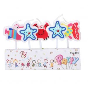 Hjlian Nouvelles Bougies D'anniversaire Pour Enfants, Couronne De Fete, Gateau Sans Fumee, Bougies En Forme De Chiffres (Etoile De Mer) - Neuf