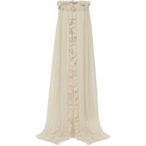 Sjzg-Ciel De Lit Vintage Ruffle Nougat - Hauteur 155 Cm - Baldaquin Pour Chambre D'enfant - Beige - Neuf