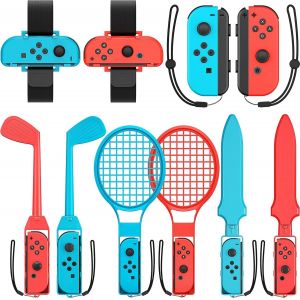 Shiba-Ensemble D'accessoires De Sport Switch 10 En 1 Pour Jeux Nintendo Switch/Oled, Kit D'accessoires De Jeux De Sport Switch, En[3 - Neuf