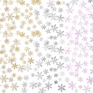 300 pièce Grand Flocons de Neige Confettis de Table Décoration Hiver Flocon de Neige Noël Argent Or Confettis de Flocons de Neige pour Décoration de Noël Mariage Christmas Decorations - Neuf