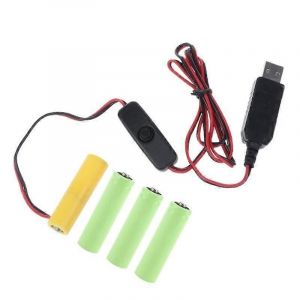 Éliminateurs de piles AA 6 V alimentés par USB, remplacent 4 piles AA 1,5 V avec interrupteurs - Neuf