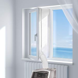 Chiffon de calfeutrage pour fenêtre 500 cm pour climatiseurs et sèche-linge mobiles - Compatible avec tous les climatiseurs mobiles, installation facile - Neuf