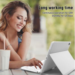 &Eacute;tui Avec Clavier Pour Ipad 2021 9e/2020 8e/2019 7{^>E<^} G&eacute;n&eacute;ration 10,2"",&Eacute;tui De Protection Avec Porte-Crayon Et Clavier Bluetooth Magn&eacute;tique Amovible (Disposition Britannique) Pour Air 3 - Neuf