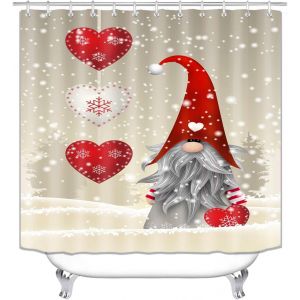 No&euml;l Gnomes Rideau de Douche pour la salle de Bains, Joyeux No&euml;l Rideau de Douche, de No&euml;l, d'Hiver Rideau de Douche de Style B 90*180 - Neuf