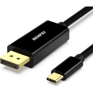Câble Usb C Vers Displayport 4K @ 60Hz, Thunderbolt 3 Vers Displayport De Port D'Affichage Mâle À Mâle Cordon Plaqué-3 M[BLE7111894] - Neuf