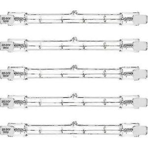 5pcs 500w R7s J118 Ampoule De Projecteur Halogène À Double Extrémité,Lumière De Sécurité Linéaire De 118 Mm - Neuf