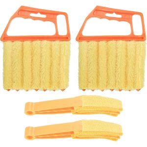 4 brosses de nettoyage des volets roulants, nettoyage des lames, brosse &agrave; rideau &agrave; 7 lames, outil de nettoyage de rideau, brosse de fen&ecirc;tre, climatiseurs - Neuf