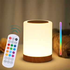Tianyi-Led Lampe De Chevet,Veilleuse B&eacute;b&eacute; Veilleuse Enfant, Mode Chaud Et Lampe Table &Agrave; Gradation Rgb,Lampe Ambiance Avec Minuteur, Lampe Nuit Tactile Rechargeable Usb Pour Chambre Enfant,Salon,Campi - Neuf