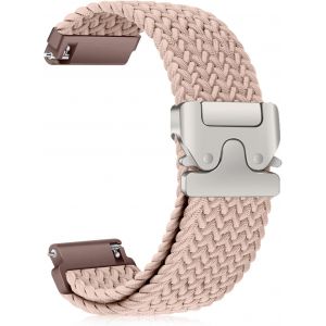 Nylon Watch Straps 22 Mm 20 Mm 18 Mm, Braided Sport Strap, Parachute Buckle, Quick Release, Men, Women, Elastic, Soft, Comfortable For [22mm Light Pink] - Neuf