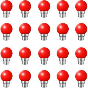 Lot De 20 B22 Ampoules À Baïonnette - Ampoule Led Globe G45 2w Led (Équivalent 20w), Ampoule À Économie D'énergie Colorée Blanche Golfball, Ampoules Bc Party Small/Mini Noël,Rose - Neuf