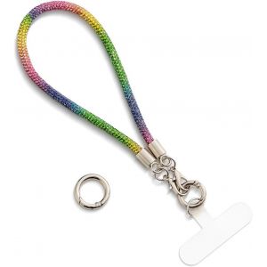 Kal-Cha&icirc;ne De T&eacute;l&eacute;phone Portable, Cordon Color&eacute; &Agrave; Paillettes, Courte Sangle De Poignet - Neuf