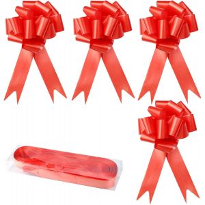 20 Pi&egrave;ces N?Uds Automatiques N?Uds En Ruban Rouge Grand Ruban Noeuds &Agrave; Tirer D&eacute;coration, Versez Cadeaux, Des Arrangements Floraux, Paniers, Voitures De Mariage, D&eacute;corations De F&ecirc;te (Rouge) - Neuf