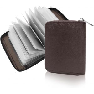 TRAHOO-Porte-Cartes de cr&eacute;dit pour Femmes et Hommes, 22 Fentes Portefeuille en Cuir pour Hommes et Femmes Portefeuille Portable de Voyage &agrave; Fermeture &eacute;clair Porte-Monnaie &eacute;tanche &agrave; Blocage RFID - Neuf