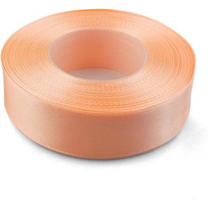 1 Ruban De Satin, 25 Mm X 32 M, Couleur: P&ecirc;che, En Tissu, D&eacute;coratif, Pour Le Bricolage, La D&eacute;coration De Mariage, L'emballage De Cadeau - Neuf