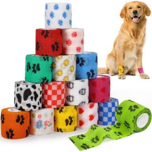 Jgd-Bandage Autoadh&eacute;sif, 16 Rollen 5cm X 4.5m Bande Cohesive &Eacute;lastique, Bande Strapping Adh&eacute;sif Non Tiss&eacute; Pour Chiens Chats Animaux Poignet Cheville - Neuf