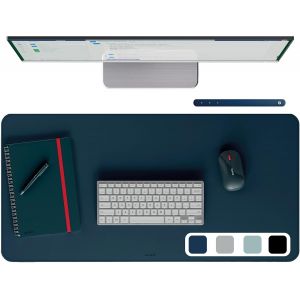 NSIECD-Tapis de bureau grand format : Sous-main de bureau imperm&eacute;able antid&eacute;rapant, tapis clavier souris pour bureau ou maison. Durable, r&eacute;sistant aux rayures, facile &agrave; nettoyer (80x40cm, bleu fonc&eacute; - Neuf