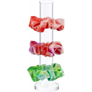 KAL-Porte-Chouchou En Acrylique Support Transparent Pour Organisateur De Cravates Pour Cheveux, Tour D'Affichage De Bandeau De Bracelet De Bijoux Pour Adolescentes (25,4 Cm) - Neuf