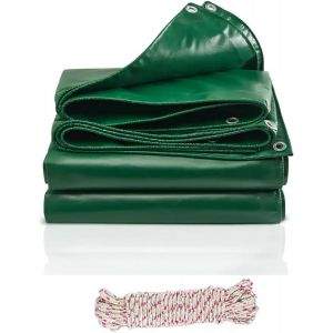 lbgwp60-Bâche De Protection Zabees, Tarp 2 M X 2 M, Imperméable, Résistante À La Déchirure, Uv, Vert, 450 G/M², Bache Protection, Polyvalente - Neuf