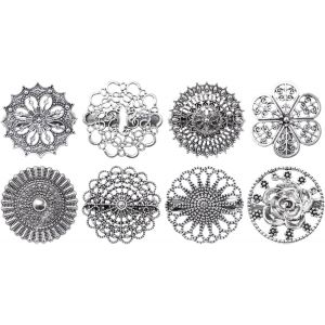 Kjdal-8 Pi&egrave;ces Clips De Pull Vintage Rondes Florales Pinces &Agrave; Cardigan Clip Cardigan Femme Pinces &Agrave; Pull Pour Shawl,Robes,Chemises,&Eacute;charpes Pour Femmes - Neuf