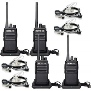 Rt617 Talkie Walkie Longue Port&eacute;e,Pmr446 Talkies Walkie Professionnel,Vox,16 Canaux Ctcss/Dcs,Talkie Walkie Avec Oreillette,Pour Randonn&eacute;es,Camping,Cadeau Homme(Noir,2 Pi&egrave;ces) - Neuf