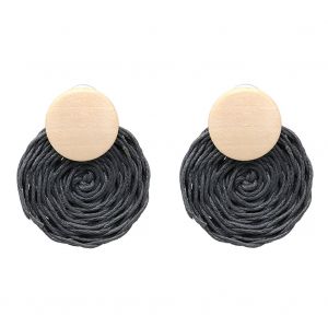 Boucles D'oreilles A Tige Faites A La Main Pour Femmes Et Filles, Accessoire De Decoration (Gris) - Neuf