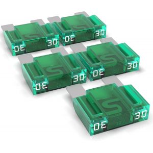 Fusible À Lame Maxi 20-80A, Fusible Enfichable D'Automobile, Choix : 30A Ampères, Vert, 5 Pièces - Neuf