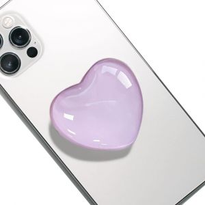 KAL-Poign&eacute;e Grip Extensibles Base T&eacute;l&eacute;phone Portable Poign&eacute;e Support Coeur En Verre Magn&eacute;tique Compatible Pour Smartphone (Violet) - Neuf