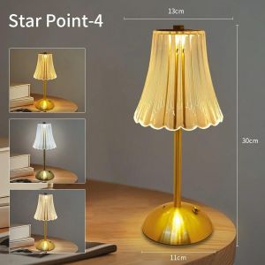 Ore-Lampe De Table Led En Cristal,Rechargeable,Veilleuse Pour Lecture,Chevet,Chambre À Coucher,Atmosphère Rétro,Décor De Bar D'hôtel,Variable-Type D-Rechargeable - Neuf