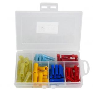60pcs PVC Connecteur bout &agrave; bout Fil &eacute;lectrique isol&eacute; Ensemble de bornes &agrave; sertir avec bo&icirc;te - Neuf