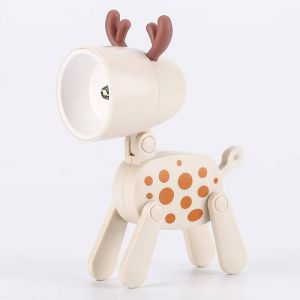 Led Veilleuse Mini Lampe De Bureau Pliante Mignon Lumières Pour Animaux De Compagnie Chien Cerf Portable Veilleuse Étudiant Salon Décor Cadeau--B Off White Deer - Neuf