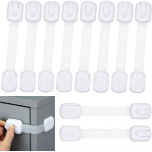 12 Pi&egrave;ces Bloc Porte Securite,Securite Placard,Bloque Porte,S&eacute;curit&eacute; Placard,Bloc Tiroir Securite,Securite Fenetre Pour Protection Armoire Maison - Neuf